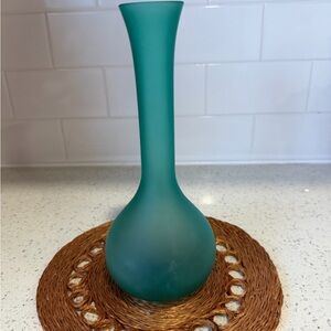 Elegant Teal Glass Vase